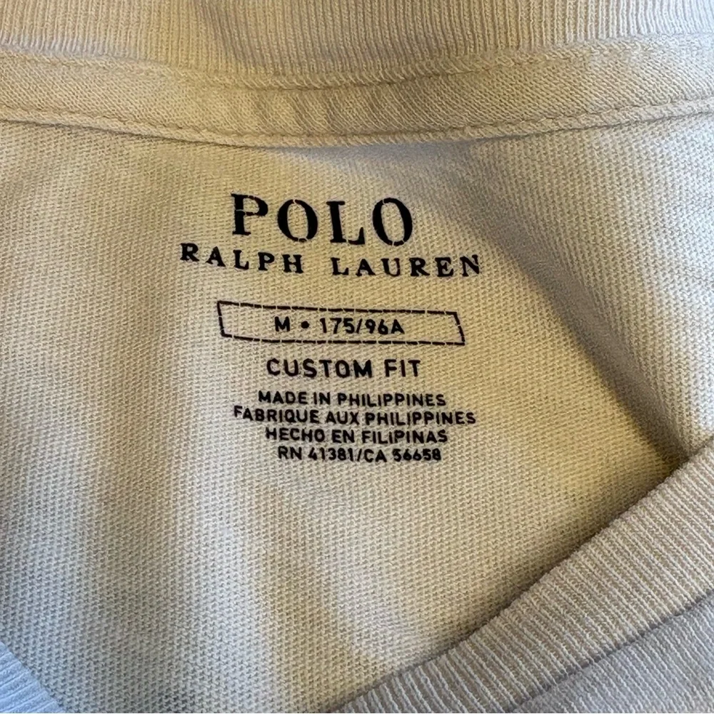 Polo Ralph Lauren Polo Long Sleeve Pocket T Shirt Off White Custom Fit Medium - Picture 9 of 9